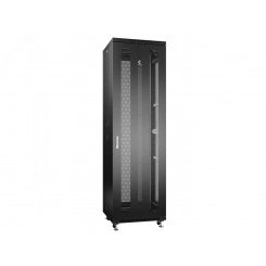 Шкаф напольный универсальный серверный NTSS R 42U 800х800мм, 4 профиля 19, двери перфорированная и перфорированная двухстворчатая, боковые стенки съемные, регулируемые опоры, разобранный, черный RAL 9005