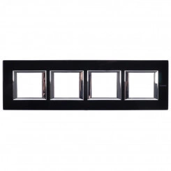 Axolute Рамка 2х4 поста 71мм горизонтальная черное стекло