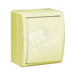 Выключатель одноклавишный, IP54 10А 250В винтовой зажим, S15A слоновая кость