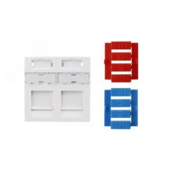Вставка SIP3-2K-M45-45 45x45 для2х модулей Keystone Jack со штор Вставка SIP3-2K-M45-45 45x45 для2х модулей Keystone Jack со штор