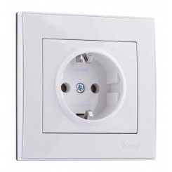 Розетка RAIN с/з керамика белая Розетка RAIN с/з керамика белая