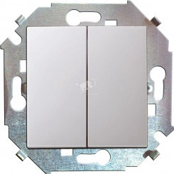 Simon15 Выключатель двухклавишный проходной (переключатель) 16А 250В винтовой зажим белый Simon15 Выключатель двухклавишный проходной (переключатель) 16А 250В винтовой зажим белый