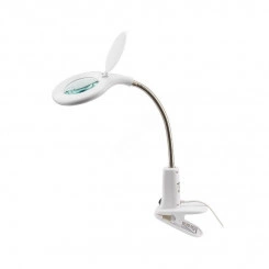 Лупа настольная 3D+12D 60 LED, прищепка, белая Лупа настольная 3D+12D 60 LED, прищепка, белая