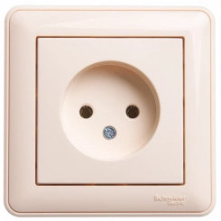 W59 Розетка без заземления без шторок, 16А, в сборе, слоновая кость W59 Розетка без заземления без шторок, 16А, в сборе, слоновая кость