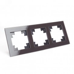 Рамка трехместная горизонтальная, серия Катрин, шоколад, Stekker Рамка трехместная горизонтальная, серия Катрин, шоколад, Stekker