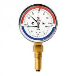 Термоманометр радиальный ТМТБ-31Р.3 0...150С, 0...1 МРа 1/2' кл.2.5