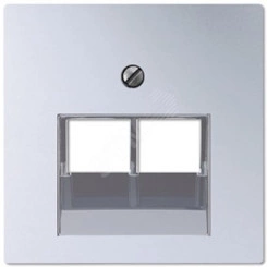 Накладка 2-ой телефонной/компютерной розетки  IAE/UAE (1 x 8-пол.)  Серия Eco Profi  Материал- термопласт  Цвет- алюминий (крашеный).