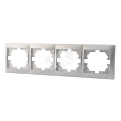 DERIY Рамка 4-ая горизонтальная Серебристый металлик DERIY Рамка 4-ая горизонтальная Серебристый металлик