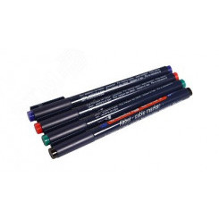 Набор маркеров E-84074S 0.3 мм (для маркировки кабелей) набор: черный, красный, зеленый, синий