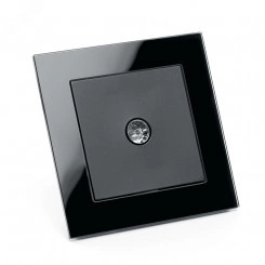 Розетка телевизионная, 75 Ом, 5-862МГц, серия Катрин, черный, Stekker