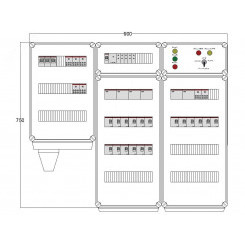 Щит управления электрообогревом DEVIbox HS 18x3400 D330 (в комплекте с терморегулятором и датчиком температуры)