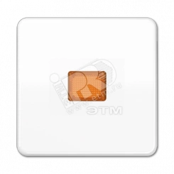 Клавиша с оранжевым окошком для выключателя с подсветкой белая Клавиша с оранжевым окошком для выключателя с подсветкой белая