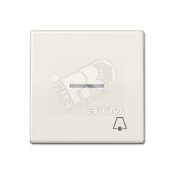 Клавиша для выключателя с окошком для подсветки и символом звонок слоновая кость Клавиша для выключателя с окошком для подсветки и символом звонок слоновая кость