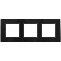 Рамка на 3 поста, стекло, Эра Elegance, чёрный+антр, 14-5103-05