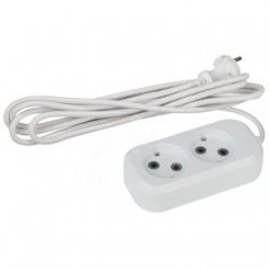 Удлинитель без зазeмл., 2х0.75мм2, ПВС, 2гн, 5м (20/600) UX(6)-2-5m