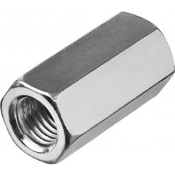 Гайка DIN 6334 М8 шестигранная удлиненная соединительная класс прочности 6 покрытие цинк Гайка DIN 6334 М8 шестигранная удлиненная соединительная класс прочности 6 покрытие цинк