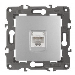Розетка RJ45, Эра Elegance, алюминий, 14-3107-03