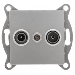 GUSI Ugra механизм розетки TV+ SAT, оконечной, скрытая установка. Цвет серебро. GUSI Ugra механизм розетки TV+ SAT, оконечной, скрытая установка. Цвет серебро.