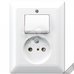 Розетка штепсельная 16A 250V без заземления и универсальным выключателем слоновая кость Розетка штепсельная 16A 250V без заземления и универсальным выключателем слоновая кость