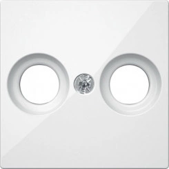 Центральная плата для антенной розетки с 2 отверстиями белая Центральная плата для антенной розетки с 2 отверстиями белая