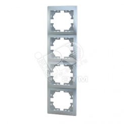 MIRA Рамка 4-ая вертикальная метал серый б/вставок MIRA Рамка 4-ая вертикальная метал серый б/вставок
