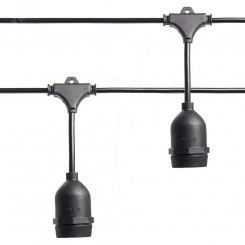 Гирлянда Белт-лайт Евро на подвесах 25м 50 патронов Е27 IP65 черный