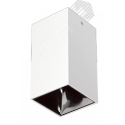 Светильник светодиодный ДПО GU10 без лампы квадратный белый корпус черный рефлектор
