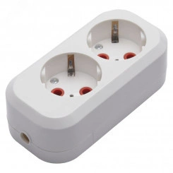 Розетка переносная разборная 2-местная с/з, белый, Stekker
