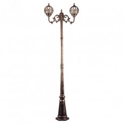 Светильник НТУ-2х60w столб-2.29м Е27 IP44 черное золото Светильник НТУ-2х60w столб-2.29м Е27 IP44 черное золото