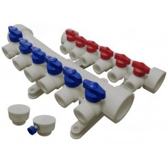 Коллекторная группа 40х20 на 6 выходов (2/1) СЕРАЯ Коллекторная группа 40х20 на 6 выходов (2/1) СЕРАЯ