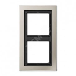Рамка 2-я для горизонтальной/вертикальной установки Серия- LS-Design Материал- металл Цвет- благородная сталь Рамка 2-я для горизонтальной/вертикальной установки Серия- LS-Design Материал- металл Цвет- благородная сталь