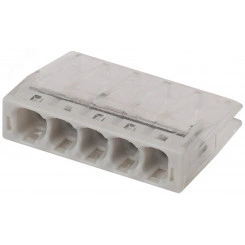 Клемма СМК компактная серии 205, 5 отверстий, 0,5-2,5 мм2 NO-224-31 ЭРА