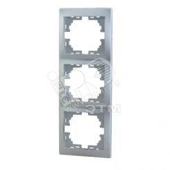 MIRA Рамка 3 поста вертикальная металл серый без вставок MIRA Рамка 3 поста вертикальная металл серый без вставок