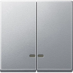 Клавиша 2шт с окошком для светоиндикатора алюминий Клавиша 2шт с окошком для светоиндикатора алюминий