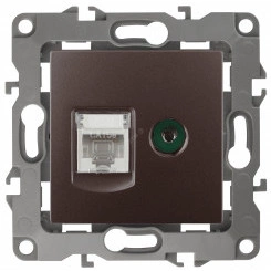 Розетка комбинированная RJ45+TV, Эра12, бронза, 12-3110-13