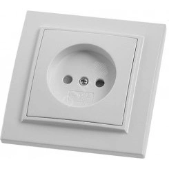 Розетка 1-местная б/з, серия Эрна, белый, Stekker