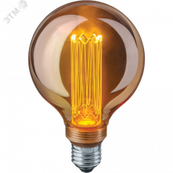 Лампа светодиодная LED 4вт Е27 теплый G95 ретро PMMA