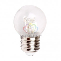 Лампа шар профессиональная LED Е27 d45 6LED красный эффект ЛОН прозрачная колба