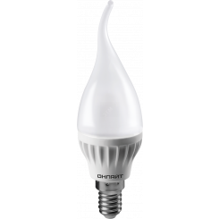 Лампа светодиодная LED 6вт Е14 дневной матовая свеча на ветру