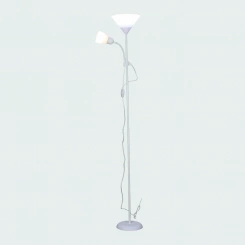 Торшер UML-T520 E27+E14 SILVER/WHITE напольный под лампу Е27 и Е14 2х60W Серебристый/Белый ТМ Uniel