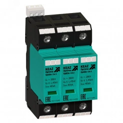 Ограничитель импульсных перенапряжений (УЗИП) 3П 40кА (класс II + III) OptiDin OM-II-3-280/40/R Ограничитель импульсных перенапряжений (УЗИП) 3П 40кА (класс II + III) OptiDin OM-II-3-280/40/R