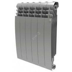 Радиатор биметаллический секционный 500/87/6 боковое подключение цвет Silver Satin