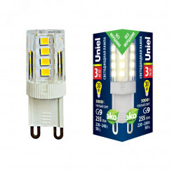 Лампа светодиодная прозрачная Теплый белый свет (3000К) LED-JCD-3W/3000K/G9/CL GLZ09TR