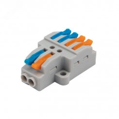 Клемма СМК 2х2 проходная разветвительная 2 полюса, 1 ввод, 2 вывода на полюс Клемма СМК 2х2 проходная разветвительная 2 полюса, 1 ввод, 2 вывода на полюс