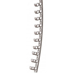 Кронштейн рожковый криволинейный  Р2К15 с 15 рожками, лак, S3,0, L2250