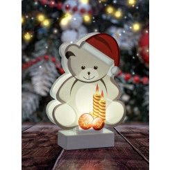 Светильник декоративный новогодний "Мишка" EGNDS-07 холодн. бел. LED h=24см 3хАА IP20 Эра Б0051931 Светильник декоративный новогодний "Мишка" EGNDS-07 холодн. бел. LED h=24см 3хАА IP20 Эра Б0051931