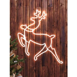 Фигура неоновая Олень 64х60см холод. бел. свет IP44 220В дл. провода 1м Эра ENIOF - 14 Фигура неоновая Олень 64х60см холод. бел. свет IP44 220В дл. провода 1м Эра ENIOF - 14