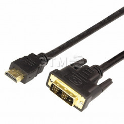 Кабель HDMI - DVI-D с фильтрами, длина 1,5 метра (GOLD) (PE пакет) (etm17-6303)