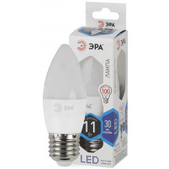 Лампа светодиодная LED B35-11W-840-E27  (диод, свеча, 11Вт, нейтр, E27) (10/100/4000) ЭРА (Б0047941)