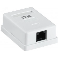 Настенная информационная розетка RJ45 кат. 6 UTP 1-порт (CS2-1C06U-12) Настенная информационная розетка RJ45 кат. 6 UTP 1-порт (CS2-1C06U-12)